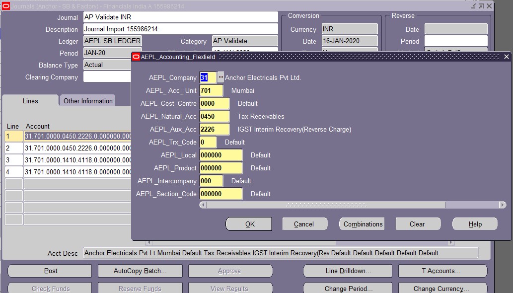 Invoice with RCM Taxes in Oracle R12
