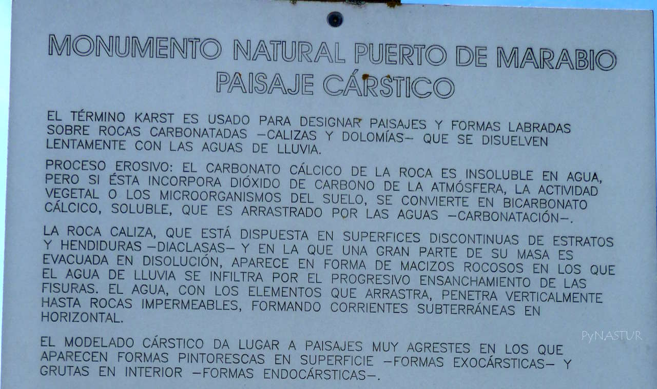 Descripción sobre el modelado Kárstico en los Puertos de Marabio Descripción sobre el modelado Kárstico en los Puertos de Marabio