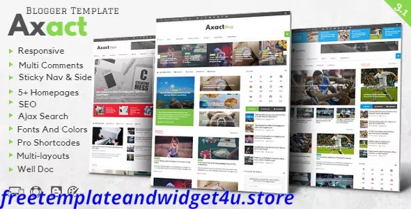 Axact - Responsive Magazine Blogger Theme Free Download Axact v3.1 Premium Blogger Template Free Download
