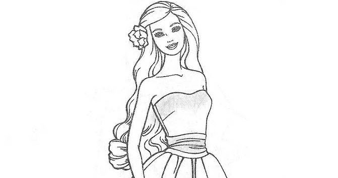 sketsa gambar barbie