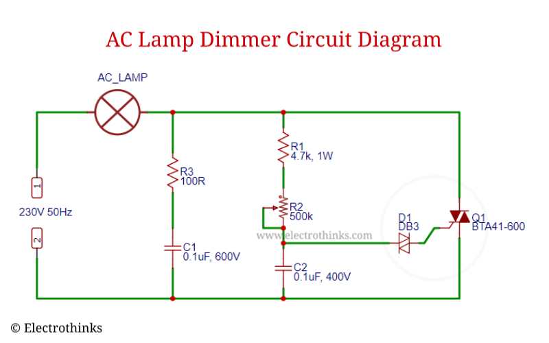 AC Lamp Dimmer Circuit Working Explanation - Electrothinks