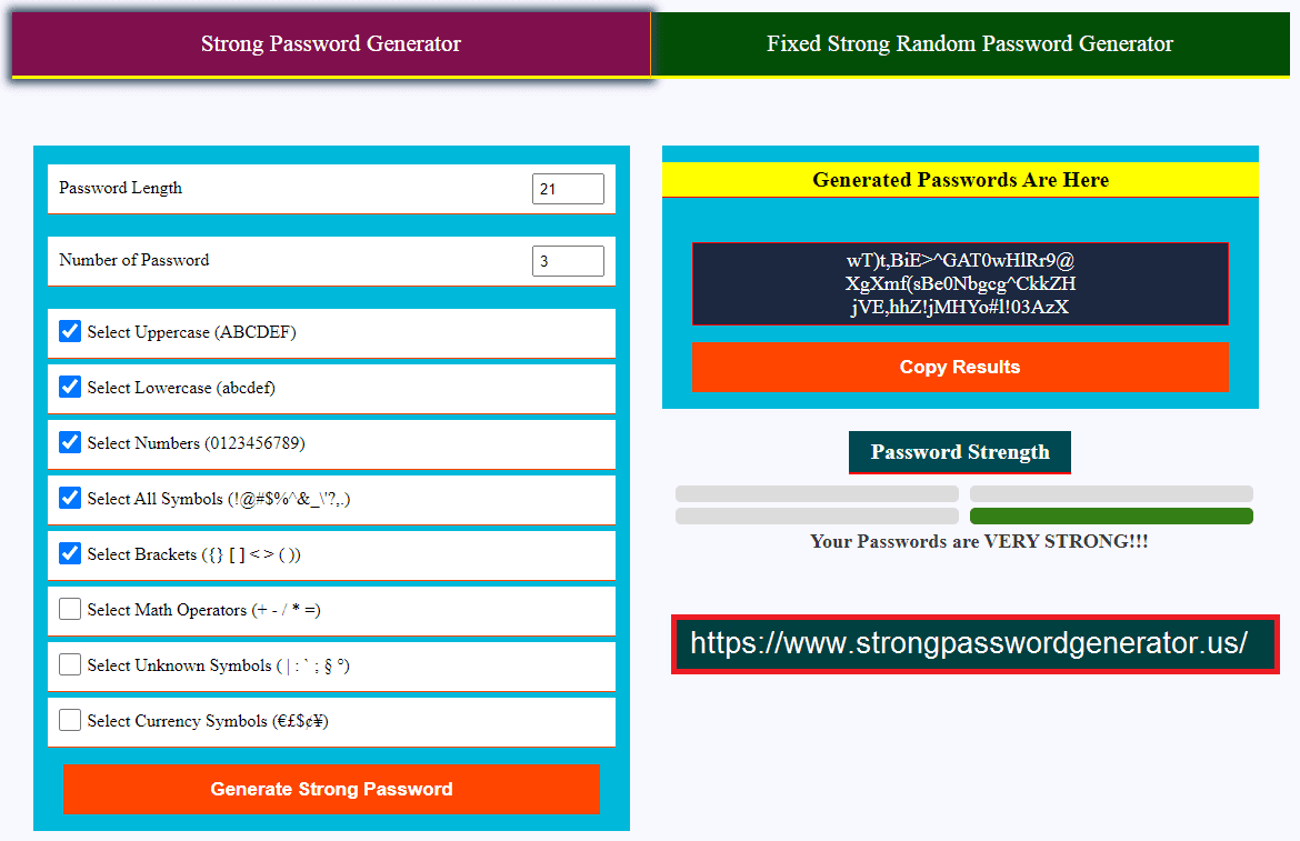 Strong Password Generator