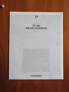 Das Programm von "The End. Eine Replikantenoper"