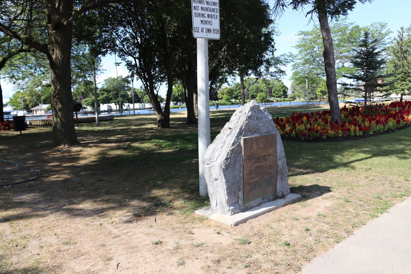 Memorials in Ottawa Centennial Park Plaque, Smiths Falls, Ontario
