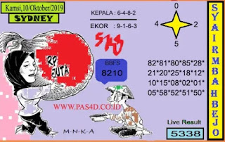 Syair Sydney 10 Oktober 2019 Prediksi Sydney 10 Oktober 2019