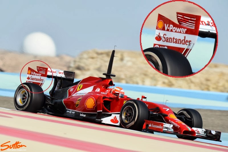 Ferrari Rear Wing Testing Technical Image Gallery - 3rd Pre-Season Test from Bahrain - Day 1 ...