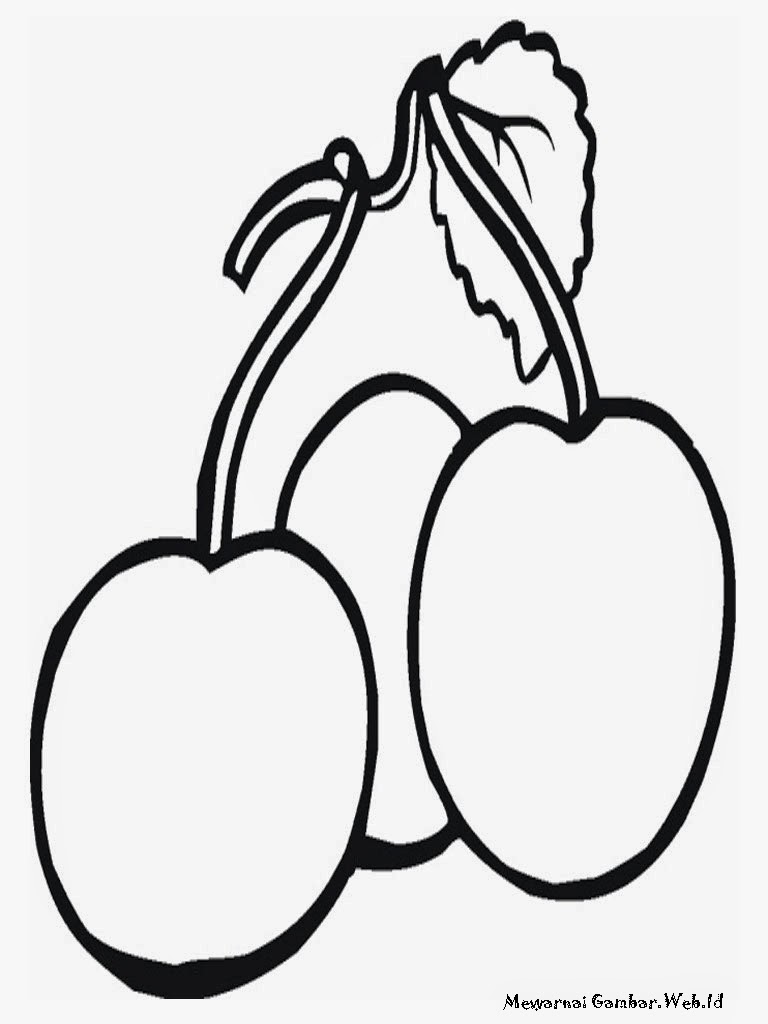 Cherry Fruit Kids Coloring Pages