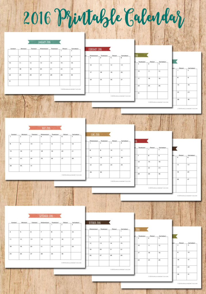 2016 Free Printable Calendars Crafting In The Rain