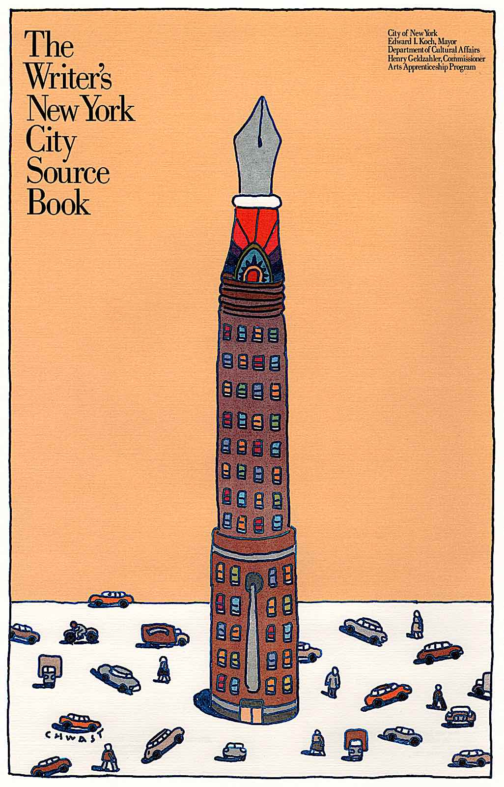 Seymour Chwast illustration 1985 a Seymour Chwast illustration 1985, The Writer's New York City Source Book