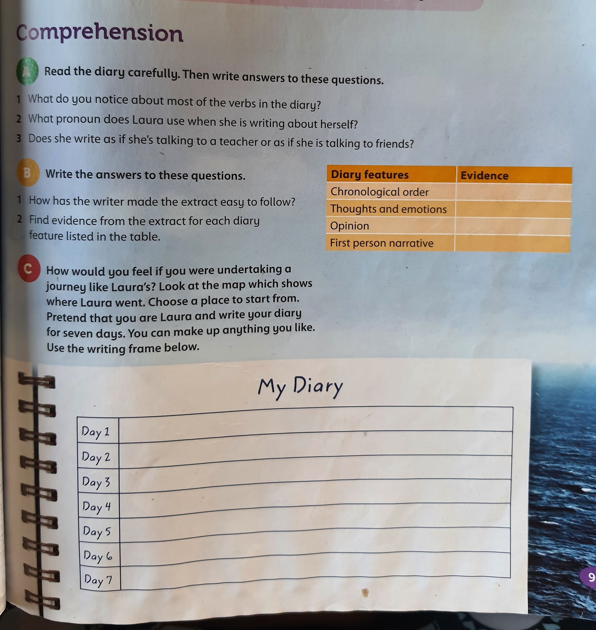 Comprehension Keeping a Diary (Wednesday; 24/2)