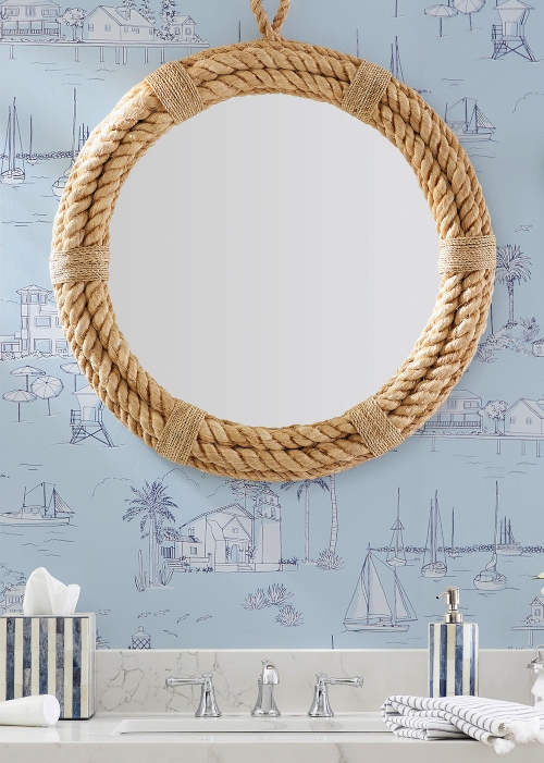 Round Rope Mirror Bathroom