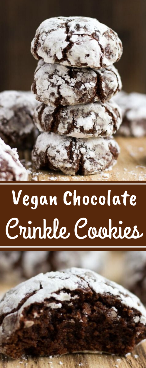 VEGAN CHOCOLATE CRINKLE COOKIES #healthydiet #cookies #dessert #crinkle #vegan