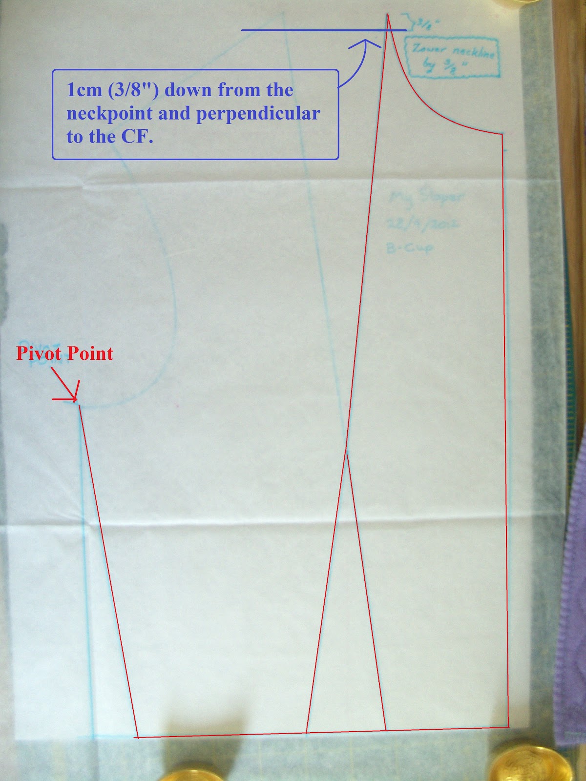 How to do a Small Bust Adjustment (SBA) on Your Metric Pattern Cutting