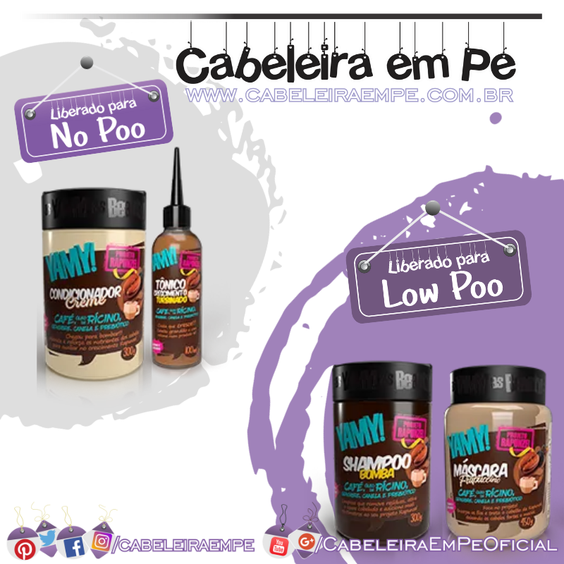Shampoo e Máscara (Liberados para Low Poo), Condicionador e Tônico  (Liberados para No Poo) Projeto Rapunzel Café - Yamy