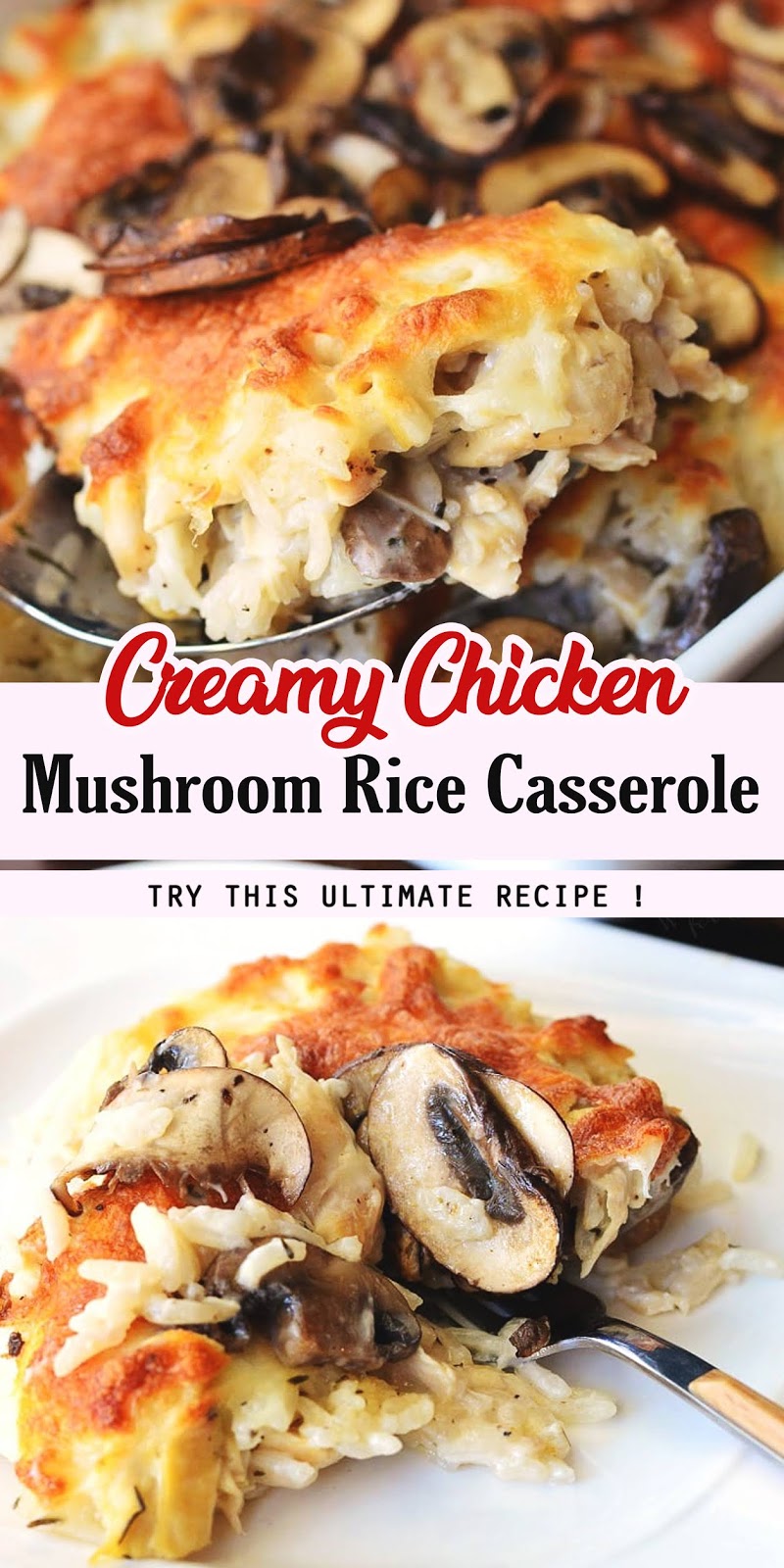 Creamy Chicken Mushroom Rice Casserole - 3 SECONDS