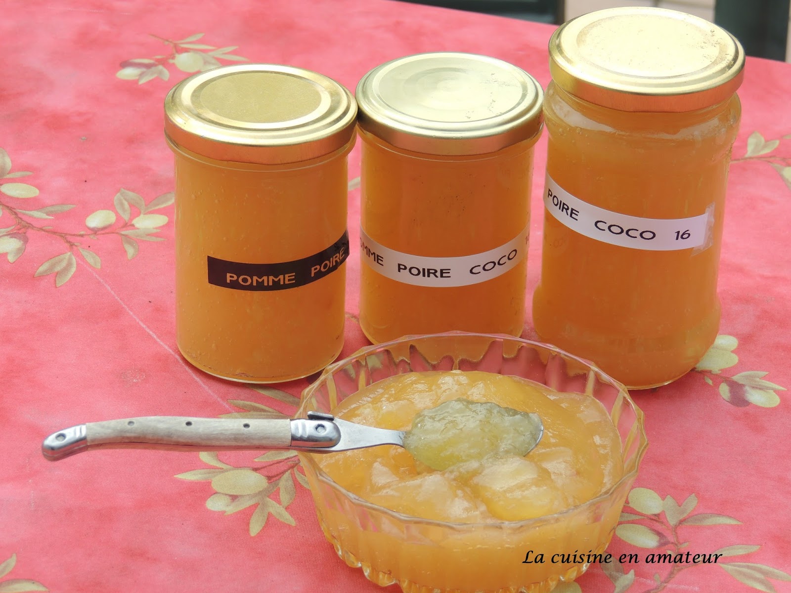 La cuisine en amateur de Maryline Confitures pommes, poires et coco