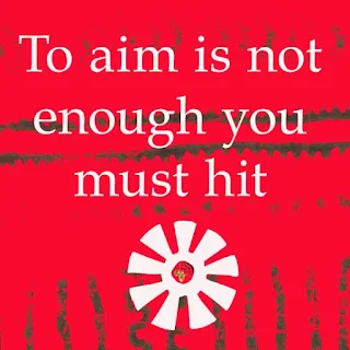 Wise saying. To aim is not enough you must hit