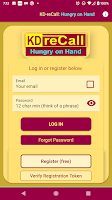 KD-reCall: Hungry on Hand login screen