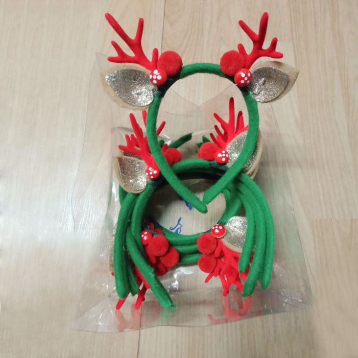 Băng Đô Cài Tóc Trang Trí Noel Sừng Tuần Lộc