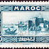  طابع المطبوعة في المغرب يظهر الرباط، حوالي 1933.