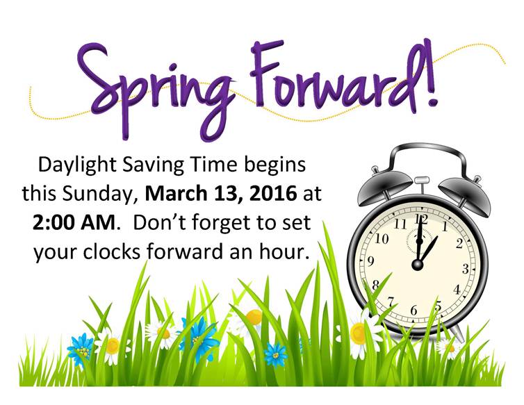 NWPC LA Westside Daylight Saving Time Time Change on Sunday, March 13