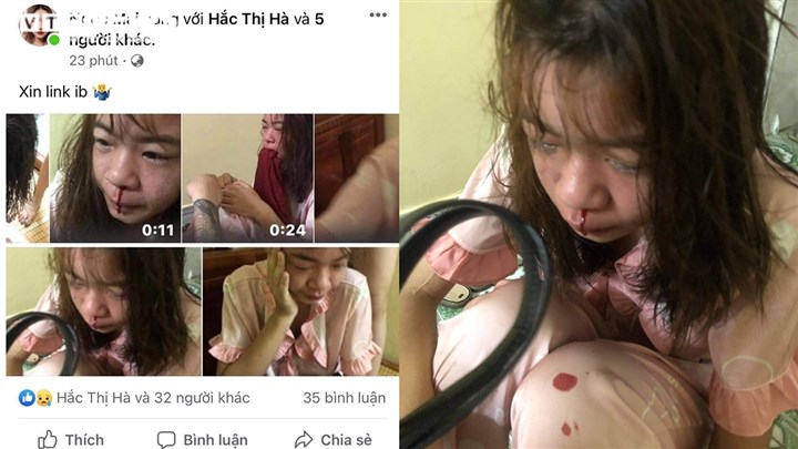 Hình ảnh từ clip thiếu nữ 15 tuổi Thái Bình bị tra tấn lột đồ