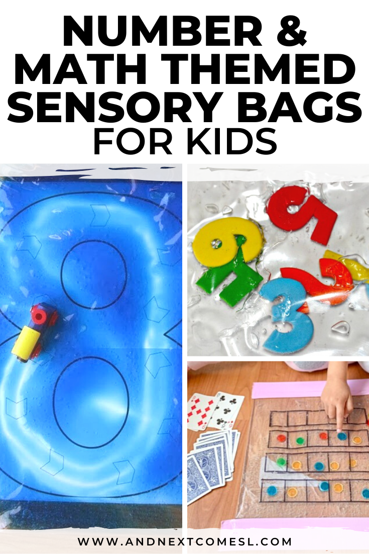Math and number sensory bags for toddlers and preschoolers