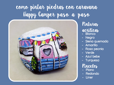 COMO PINTAR PIEDRAS CON CARAVANA HAPPY CAMPER PASO A PASO