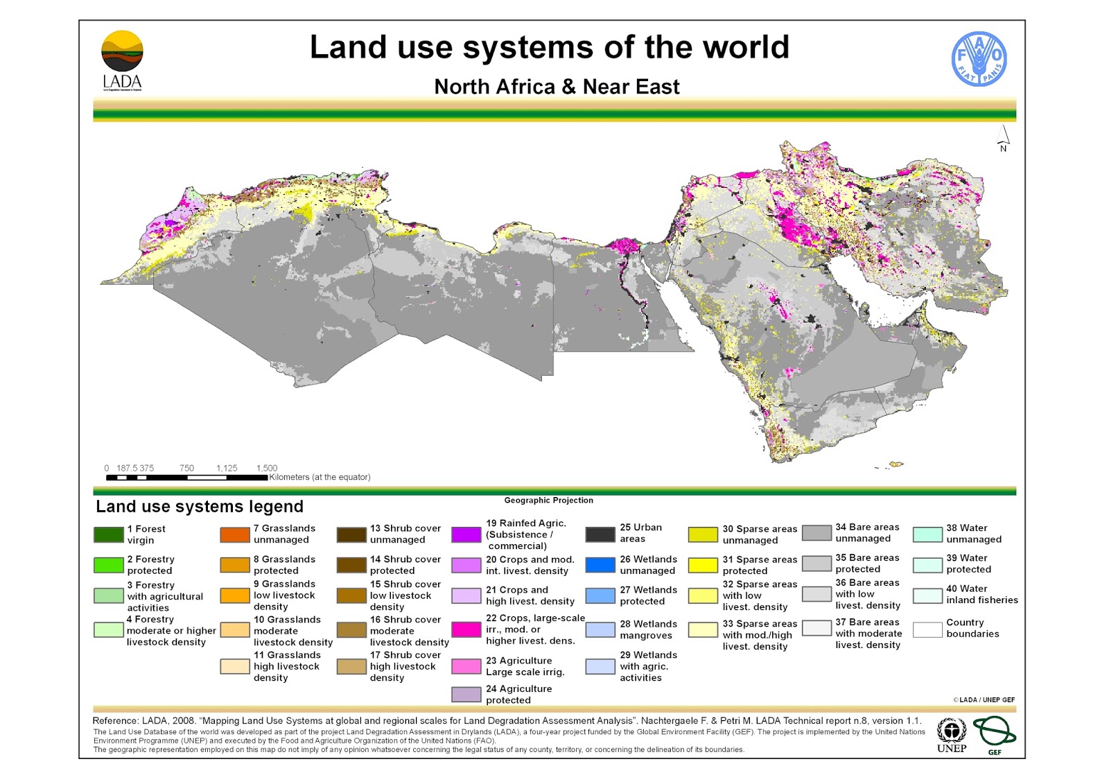 North Africa: Land use map