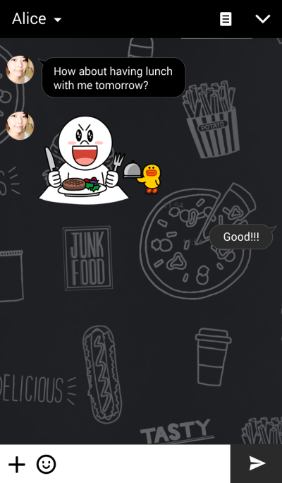 LINE Creators Themes JUNK FOOD MENU line-creators-themes-junk-food-menu