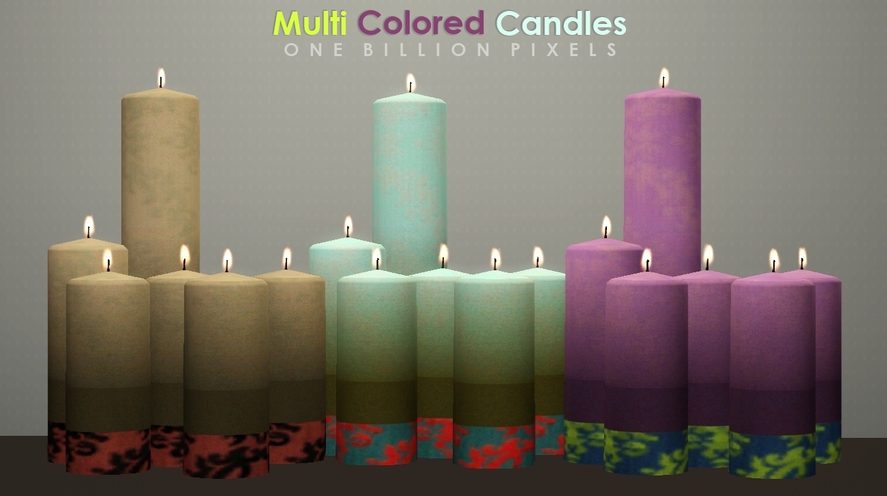 Multi Colored & Pillar Candles One Billion Pixels