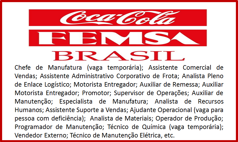 CocaCola abre Processo Seletivo para diversos cargos