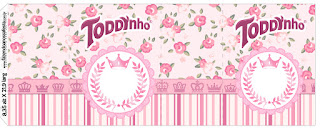 Corona Rosada en Shabby Chic: Etiquetas para Candy Bar para Imprimir Gratis.