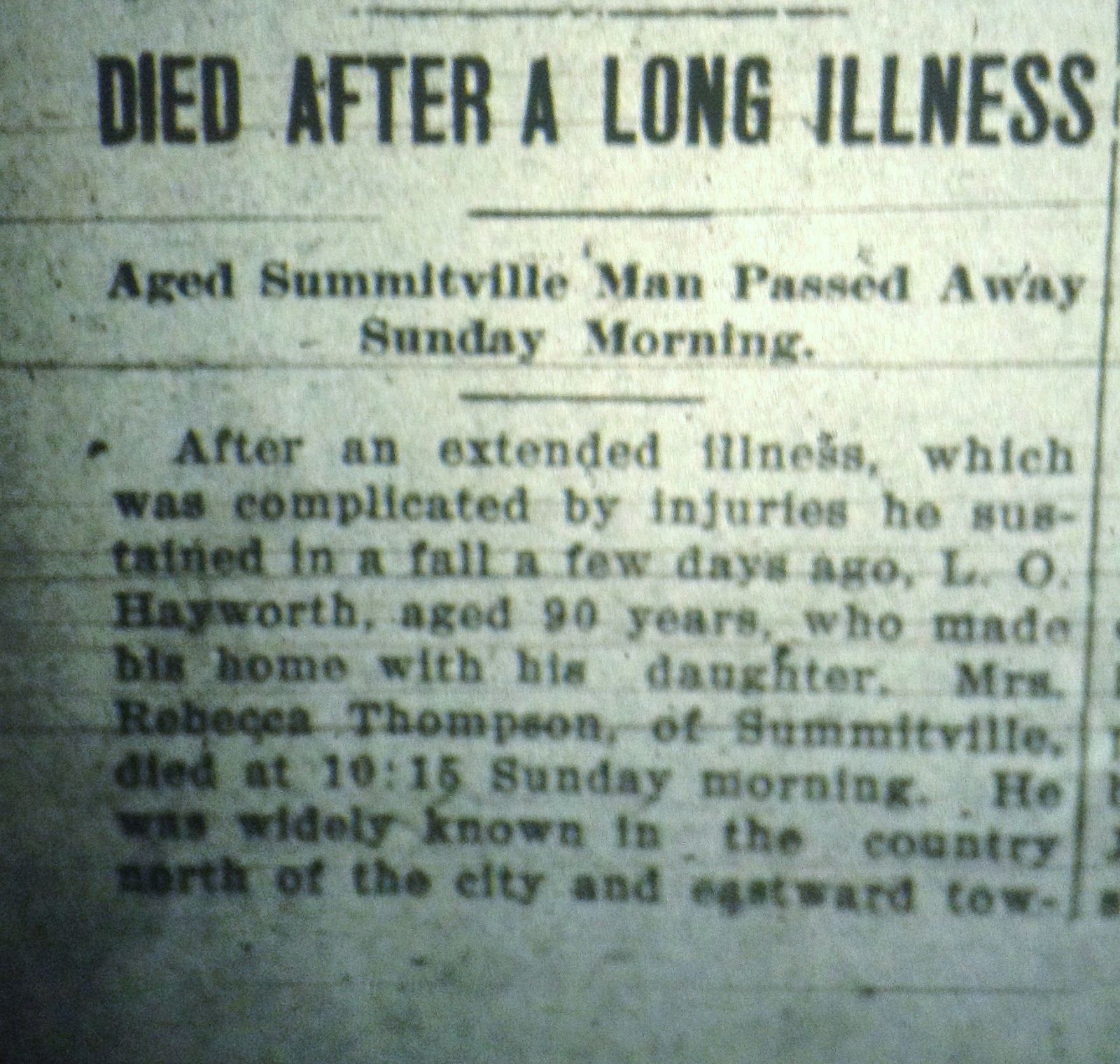 Indiana News From the Past: Obituaries from 1912 Indiana