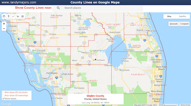 Ability to show labels of County Names and ZIP Codes on Google Maps with County Lines and Google Maps with ZIP Codes tools
