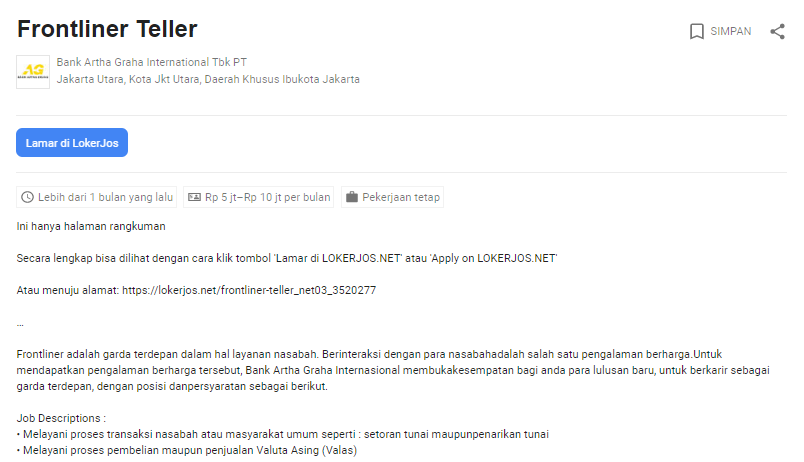 5 Lowongan Kerja Bank Artha Graha Terbaru 2020 Job Fair Lowongan Kerja 2020 Lulusan Smk Lulusan Sma Smp