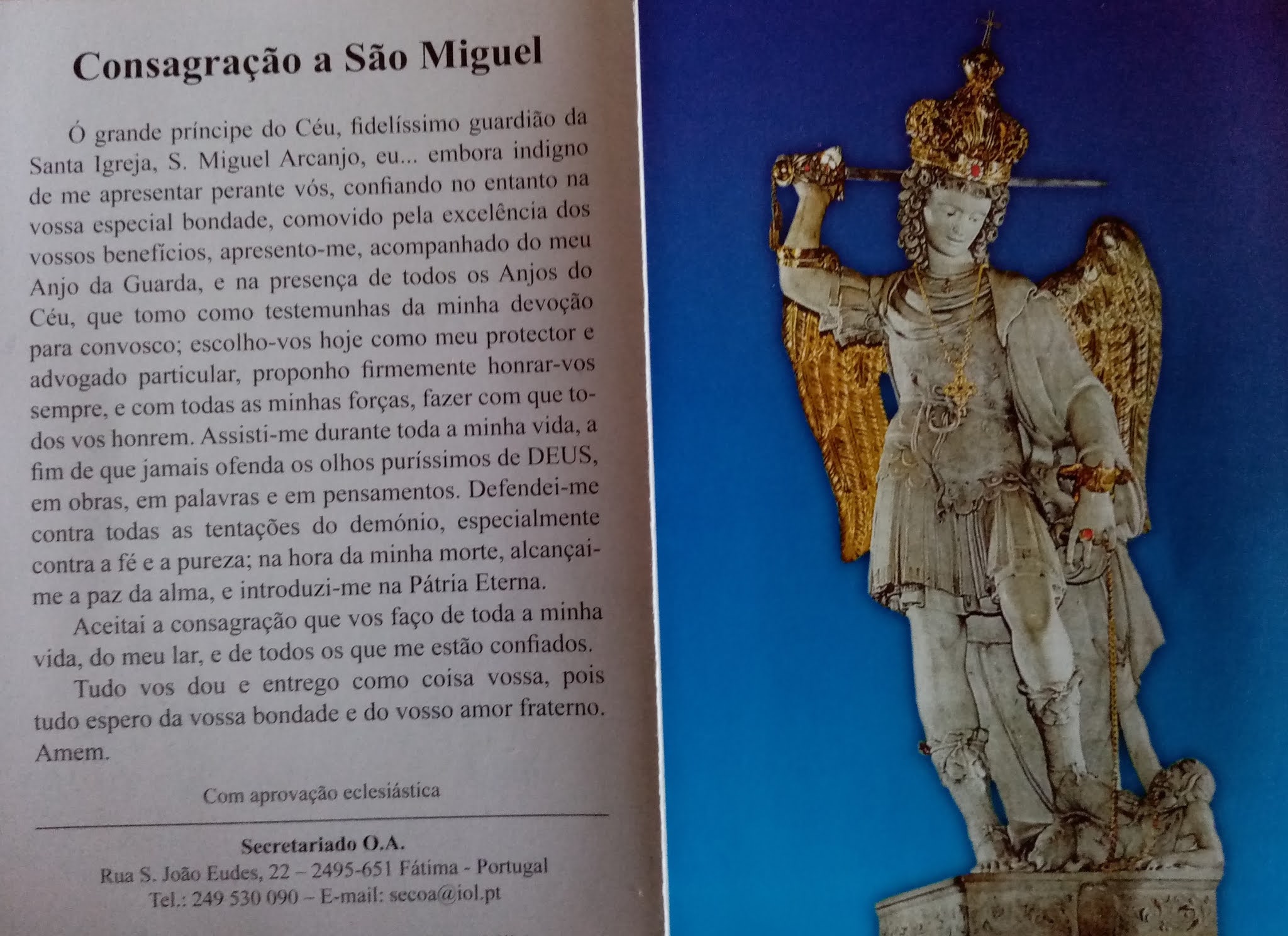 caminhos-iluminados: Consagração a São Miguel