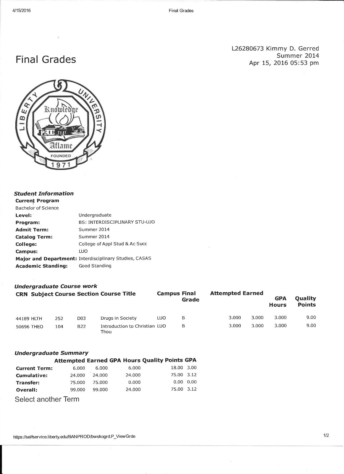 Liberty Grades