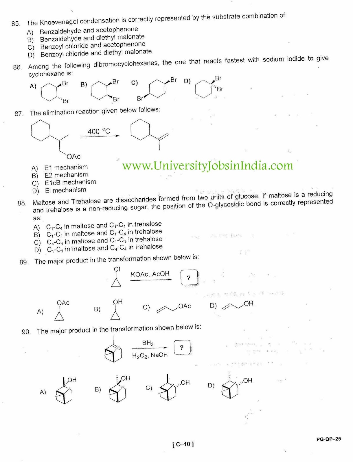 University chemistry papers