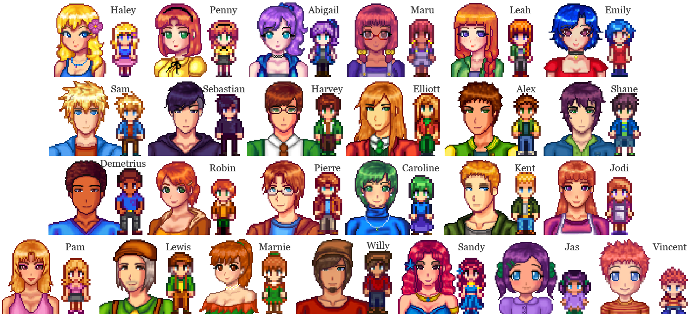 Personajes stardew valley