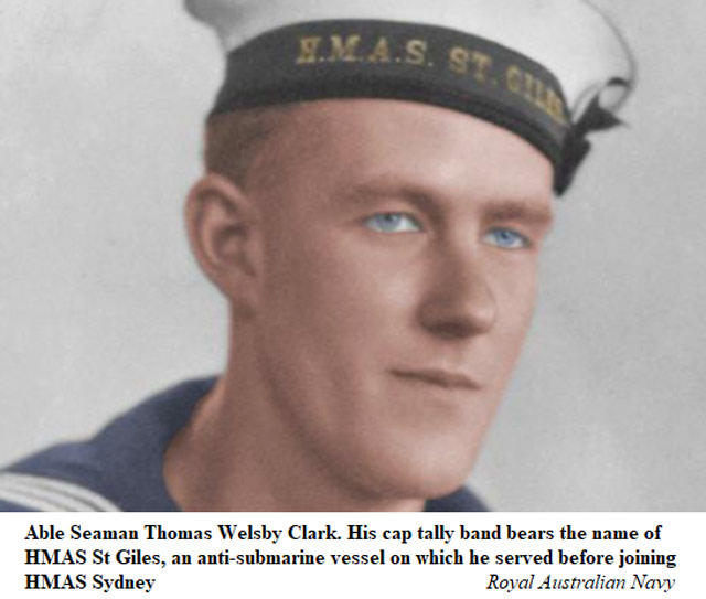 Able Seaman Thomas Clark of HMAS Sydney, who made it to a carley raft but then found the real struggle had only just begun worldwartwo.filminspector.com