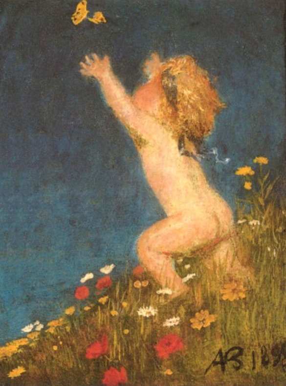 Arnold Böcklin (1827-1901) - Putto y la mariposa
