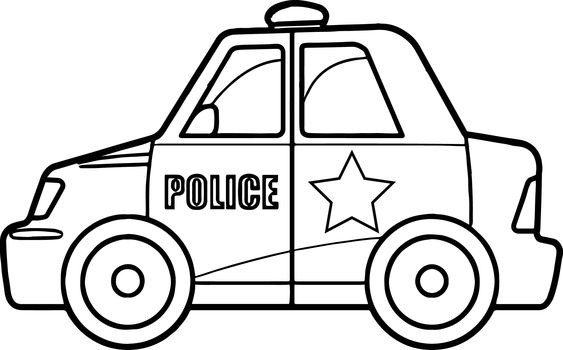 Tranh tô màu xe ô tô cảnh sát