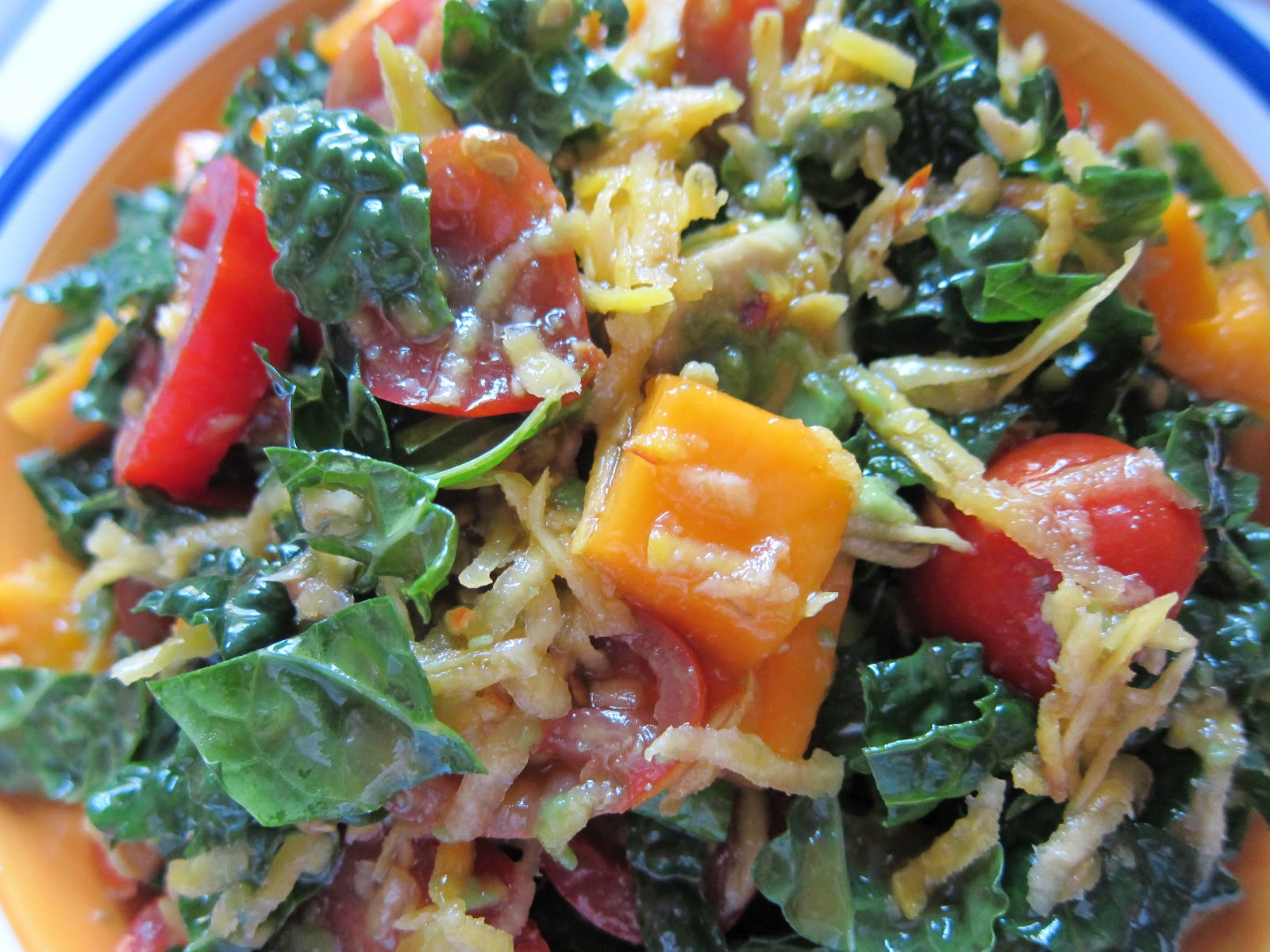 WholeFoodVegan Golden Beet and Sweet Mango Kale Salad
