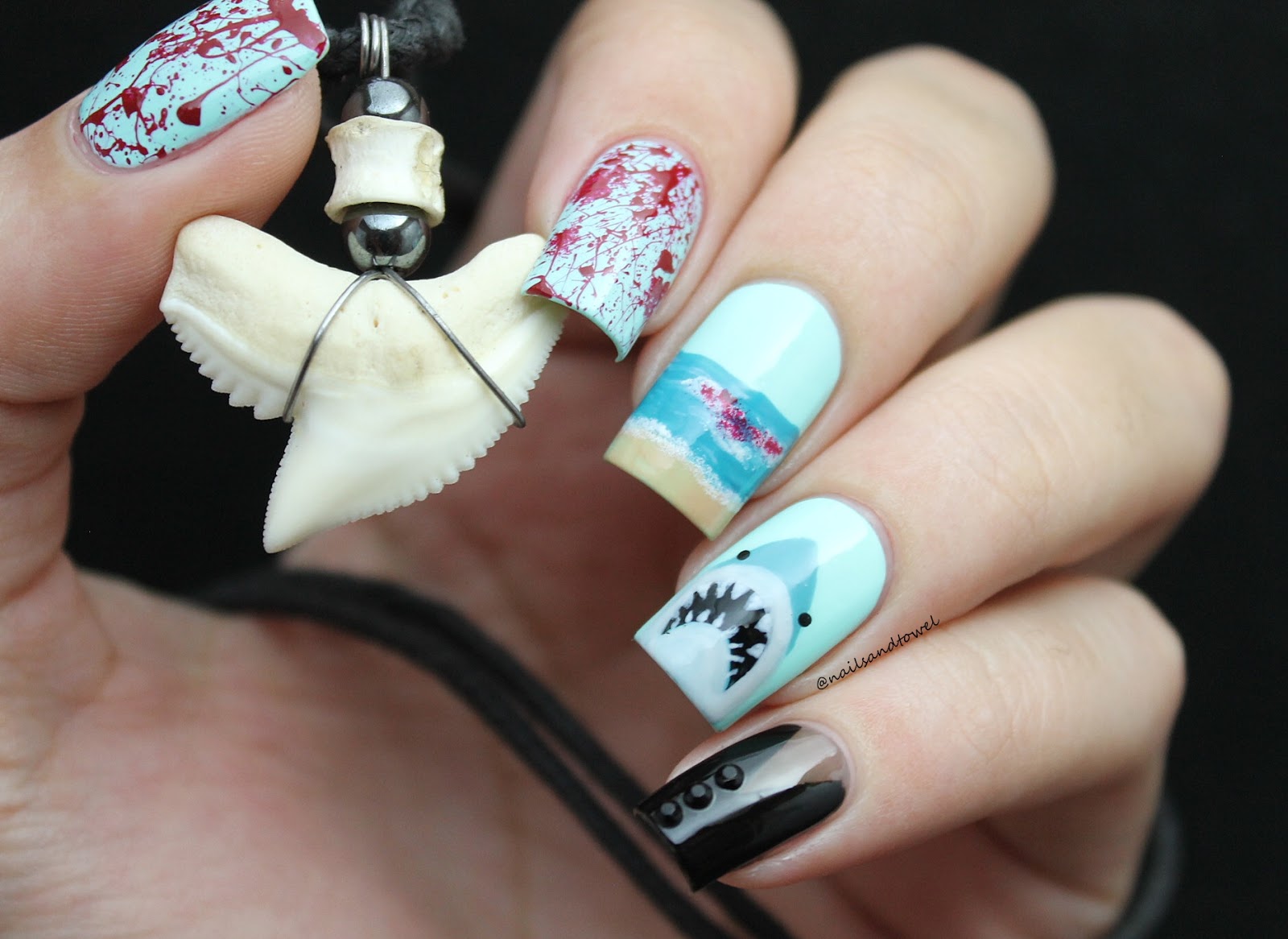 My Nail Art Journal Shark Nails Inspired By The Movie "Jaws" + A Nail