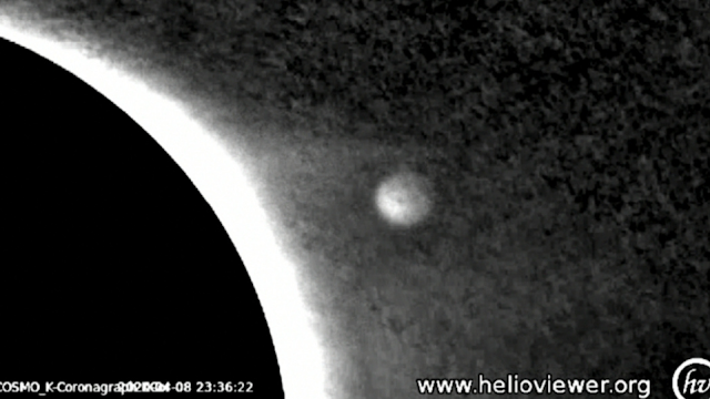 Helioviewer caught a Sphere UFO on it's live feed.