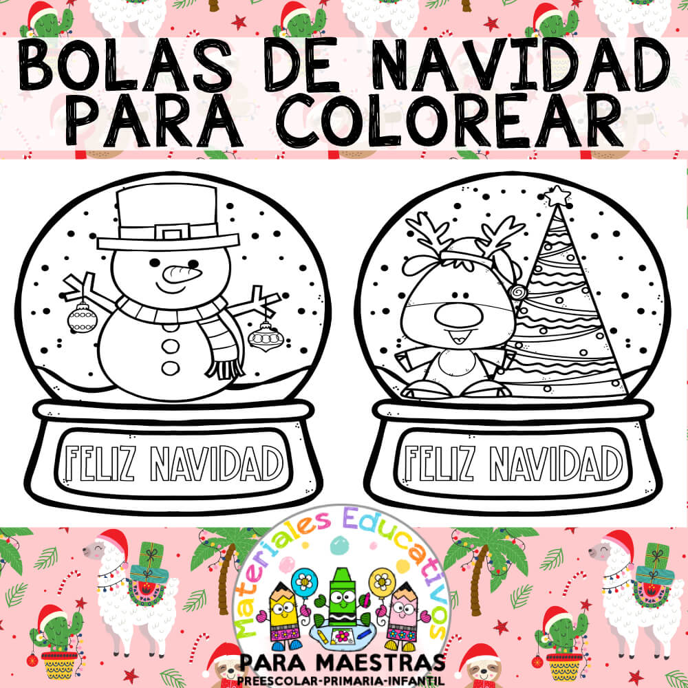 Bolas de Navidad para Colorear | Materiales Educativos para Maestras