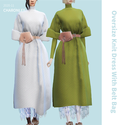 Charonlee: 【Oversize Knit With Belt Bag】