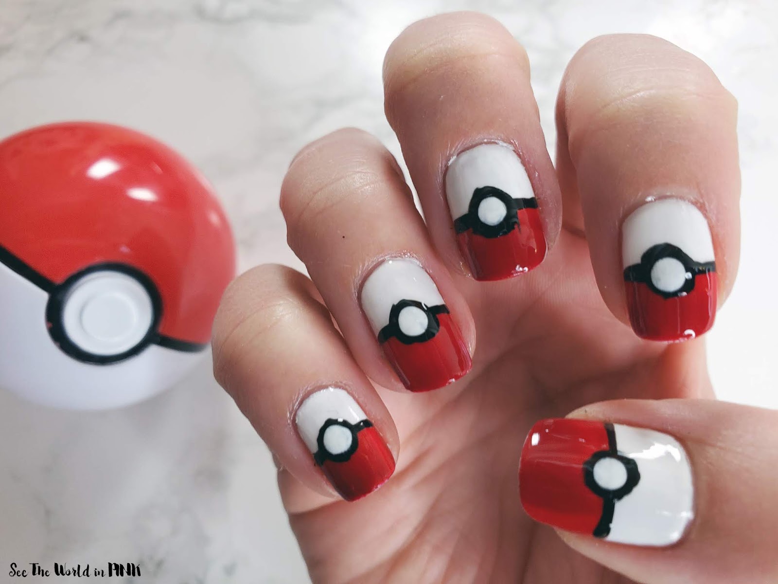 Manicure Monday Pokeball Nails See the World in PINK
