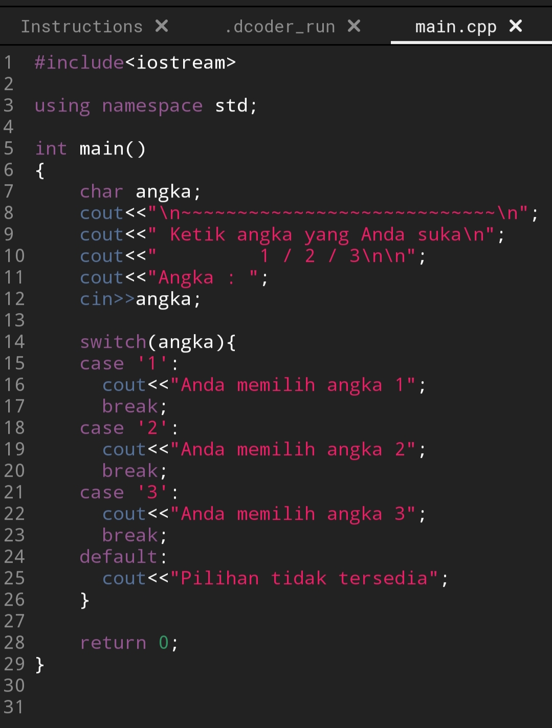 Percabangan Lanjutan (if/else/if) dan switch/case